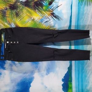 TINSELTOWN DENIM stretch button fly skinny rip distressed jeans women's …